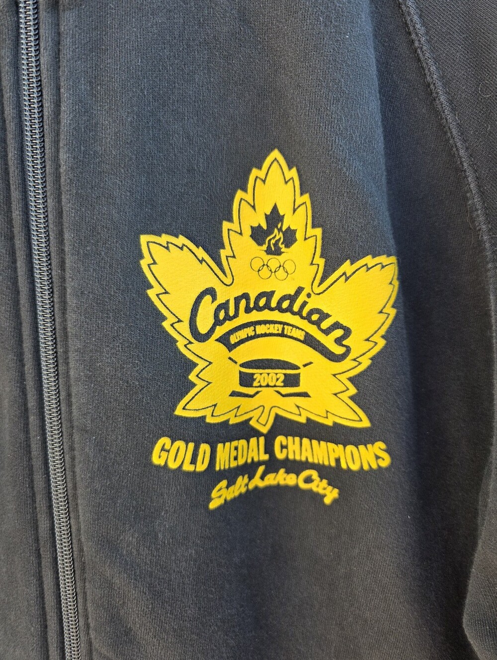 Vintage Roots Canada Salt Lake City Winter Olympics Hockey Zip Up Sweater Large - Picture 2 of 8